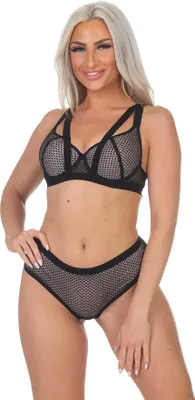 Immagine prodotto di Intimo donna a due pezzi in rete, nero/85 (XL)/D