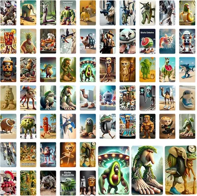 Produktbild von Steal a Brainrot Karten Sammelkarten Set, Skifidol Italian Brainrot Sammelkartenset mit 60 Einzigartige Karten und 32 Stickern, Kartenspiel