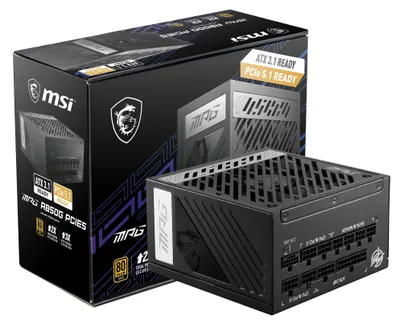 Produktbild von MSI MPG A850G, 850 W, 100 - 240 V, 50/60 Hz, Aktiv, 120 W, 850 W