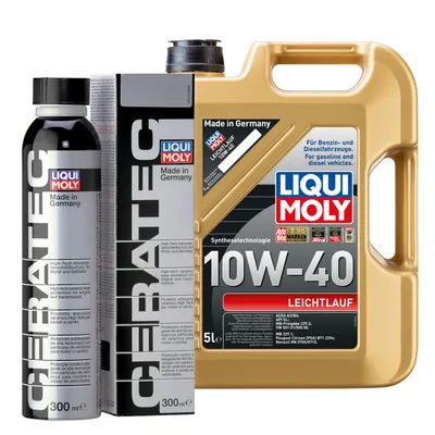 Produktbild von LIQUI MOLY Leichtlauf 10W-40 5L & Cera Tec Keramik Verschleißschutz 300ml