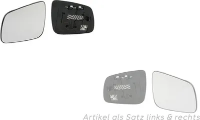 Obrázok produktu pre Johns, sklo zrkadla pasuje pre Mitsubishi Lancer CY 01/08- Set ľavé a pravé 7632A633 7632A634