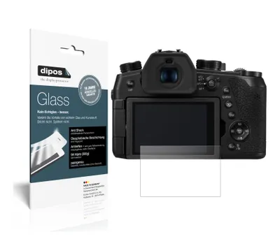 Produktbild von 2x Schutzfolie für Panasonic Lumix DC-FZ1000 II matt - Anti-Shock 9H Folie dipos Glass Kunststoffglas
