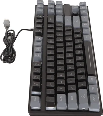 Obrázek produktu pro Mechanická herní klávesnice, multifunkční klávesnice s 87 klávesami, barevným podsvícením, kabelovým připojením USB pro hry a kancelářské použití