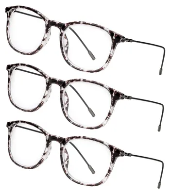 Produktbild von LEXXOO 3er-Set Lesebrillen Rund Transparent, +2,5 dpt – Transparent Marmor
