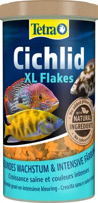 Produktbild von Tetra Cichlid XL Flakes Fischfutter für große Cichliden & Zierfische 1L Dose