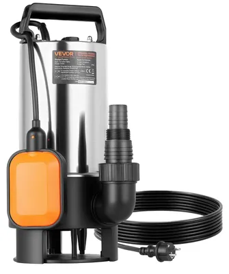 Immagine prodotto di VEVOR 710W pompa sommergibile, 20000l/h, pompa per acque reflue, acque sporche e acque pulite con interruttore a galleggiante automatico, prevalenza 9m, per piscine, stagni, aree allagate