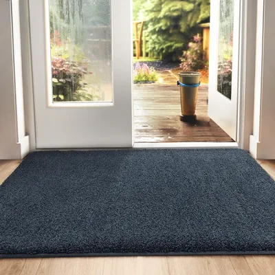 Obrázok produktu pre Podlahová rohož do interiéru, 60 x 90 cm, protišmyková, modro-čierna