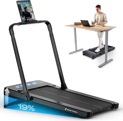 Produktbild von Sportstech Laufband sPad1000 | Treadmill bis 12 km/h | 19% Steigung