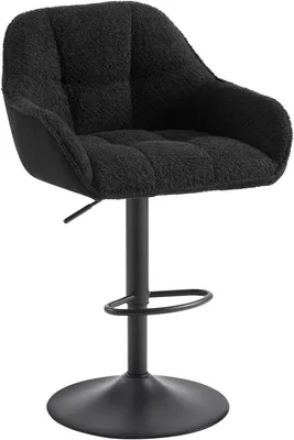 Produktbild von WOLTU 1 x Barhocker, höhenverstellbar, drehbar, gepolstert, Chenille, Schwarz