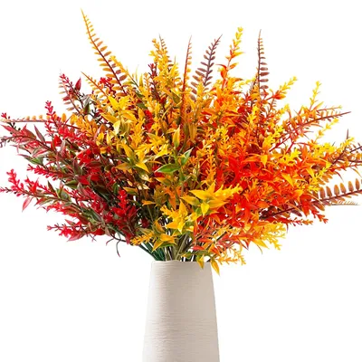 Productafbeelding van Kunstbloemen - 8 bosjes herfstgras - Decoratie voor binnenshuis - Meerdere kleuren