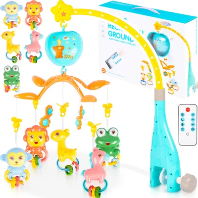Produktbild von Malplay Karussell für Kinderbett mit ferngesteuerter Spieluhr Babybett Mobile Drehtiere Geschenk ab 6 Monaten