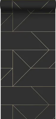 Immagine prodotto di Origin Wallcoverings carta da parati linee grafiche nero e oro 53 cm x 10.05 m