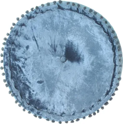 Produktbild von vidaXL Pouf Rund Samt 40x20 cm Blau