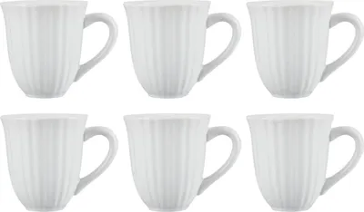 Produktbild von 6er SET Becher, Tassen MYNTE Pure White weiß für 300ml Steingut Ib Laursen
