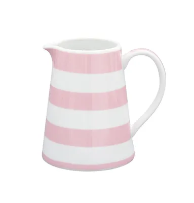 Produktbild von Krasilnikoff Milchkännchen STREIFEN Rosa Porzellan pink weiß gestreift
