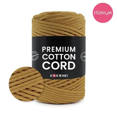 Produktbild von Premium Baumwollkordel by Kokonki 3 mm – 100 m Senf