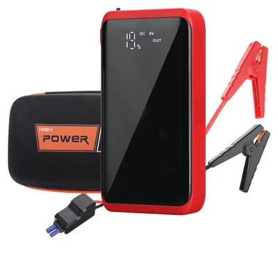 Obrázok produktu pre T48 3-v-1 štartovacia powerbanka 8000 mAh, štartér do auta s inteligentnou svorkou na ochranu proti prepólovaniu, nabíjacím káblom a prenosnou taškou