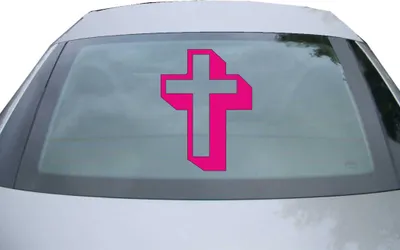 Produktbild von Indigos UG - Aufkleber Heckscheibe & Motorklappe DE2906 - pink - 600x450 mm - Kreuz - Auto Scheiben Fenster Heckklappe Tuning Racing JDM - Die cut