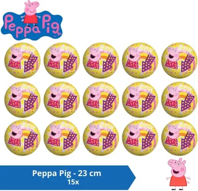 Obrázok produktu pre Lopta - ekonomické balenie - Prasiatko Peppa - 23 cm - 15 kusov