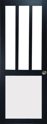 Image de Porte Coulissante Atelier noir et blanc Vitree H204 x L73 et Coquilles