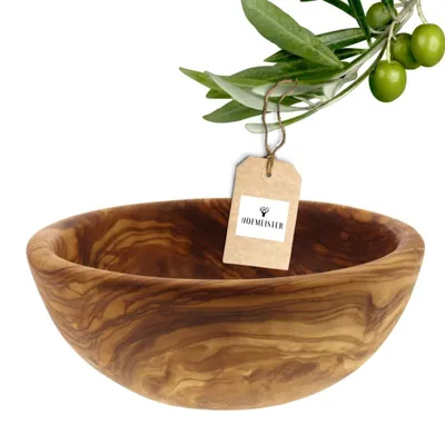 Image de Bol en bois d'olivier - 18 x 18,5 x 7 cm