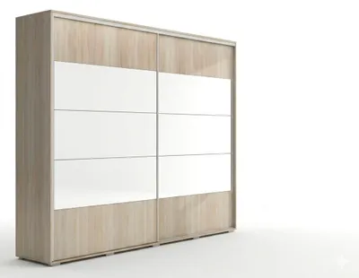 Zdjęcie produktu dla Szafa A17 sonoma z 2 drzwiami przesuwnymi, z lustrem – 100 x 62 x 215 cm
