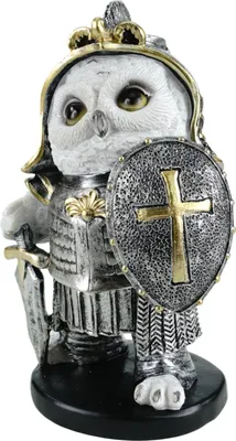 Produktbild von Kremers Schatzkiste Ritter Eule Dekofigur Mittelalterliche Eule als Ritter 19 cm
