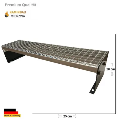 A metal step for outdoor use, likely a garden or outdoor stair.