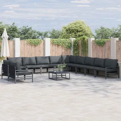 Produktbild von Garten-Sofa-Set 12 pcs Anthrazit Stahl, Gartenmöbel-Sets Design Möbel Neu