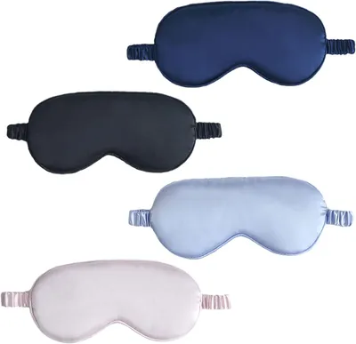 Productafbeelding van Slaapmasker 4-Pack, zijden oogmaskers, lichtgewicht, comfortabel, voor meditatie