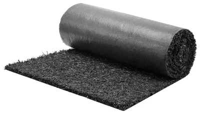 Zdjęcie produktu dla Rolka gumowej maty ściółkowej, 2 rolki o wymiarach 244 x 61 cm, mata ściółkowa z gumy pochodzącej z recyklingu, grubość 0,5 cm, z możliwością przycinania, ograniczająca wzrost chwastów, naturalnie wyglądająca mata przeciwchwastowa, trwała ścieżka do zastosowań w architekturze krajobrazu