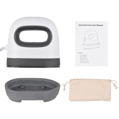 Produktbild von Kleine Wärmeübertragungsmaschine, 3-Gang-Temperatur, tragbare Miniatur-Wärmeübertragungs-Bügelpresse für Kleidung, Hüte, Taschen, 250 W