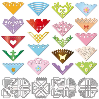 Productafbeelding van Stansvormen voor hoekversieringen - 28 stuks voor kaarten en scrapbooking