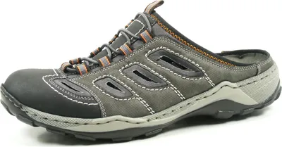 Produktbild von Rieker 08096-00 Schuhe Herren Sandalen Pantoletten Clogs , Schuhgröße:45, Farbe:Grau
