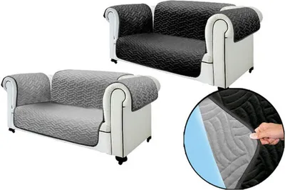 Produktbild von Starlyf® Sofa Cover - 2er Sofaschoner, wasserabweisend, wendbar, zweifarbig, Sofabezug oder Sesselbezug für 2 Sitzer