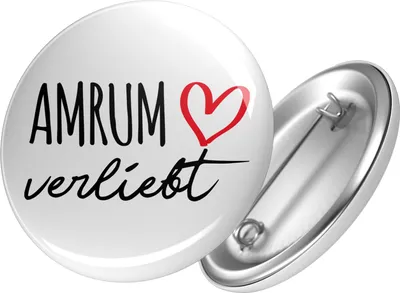 Produktbild von Huuraa Button Amrum verliebt Geschenk Ansteck Pin Größe 59mm Amrum Präsent