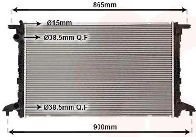 Produktbild von VAN WEZEL 03012721 Kühler Wasserkühler Motorkühler für AUDI A4 B9 Avant (8W5, 8WD) A6 Avant (4A5, C8) A5 Sportback (F5A) Q5 (FYB) Q7 (4MB)