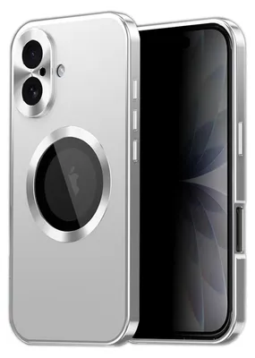 Obrázok produktu pre Pre Apple iPhone 17 Magnetic Full Cover MagSafe Puzdro na mobilný telefón s kovovým rámom Silver