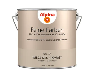 Produktbild von Alpina Feine Farben Wandfarbe No. 35 Wiege des Aromas - erlesenes graubeige 2,5 L