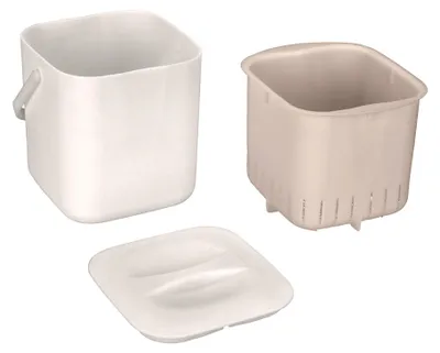 Produktbild von SCHÖNER WOHNEN-Kollektion Abfallsammler Mod. CINDY kompakter Komposteimer mit Sieb Küchenorganizer aus Kunststoff 3L spülmaschinengeeignet creme 18x18x19 cm