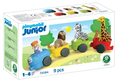 Zdjęcie produktu dla PLAYMOBIL JUNIOR: Zestaw "Pociąg z zwierzętami"