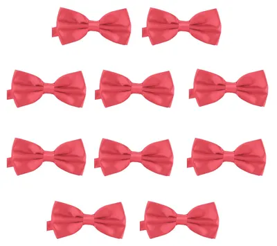 Produktbild von 10er Set DonDon Herren Fliege 12 x 6 cm gebunden und längenverstellbar lachs