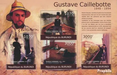 Produktbild von Briefmarken Burundi 2012 Mi 2371-2374 Kleinbogen (kompl. Ausgabe) postfrisch Gemälde von Gustave Caillebotte