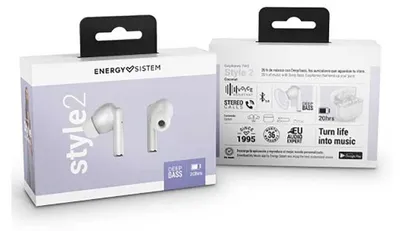 Produktbild von Energy Sistem Style 2, True Wireless Stereo (TWS), Anrufe/Musik, 6 g, Kopfhörer, Weiß