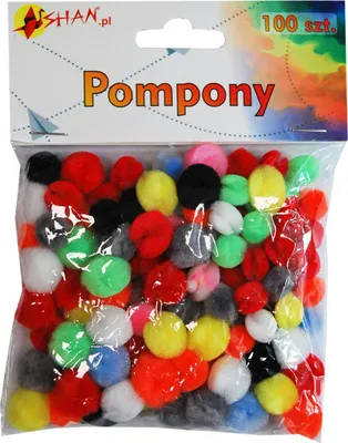 Zdjęcie produktu dla Pompony kolorowe tęczowe mix 100 szt Shan SP22