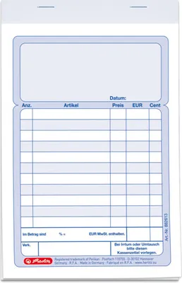 Produktbild von 5x Herlitz Kassenblock / A6 / 2x 50 Blatt