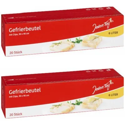 Produktbild von 2 x JedenTag Gefrierbeutel Frischhaltebeutel Recyclingfähig 20 Stück