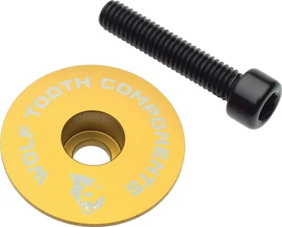 Image de Wolf Tooth Ultralight Flat plug avec vis or STEMCAPGLD1