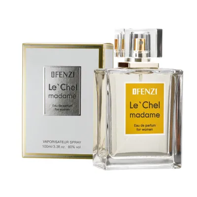 A perfume bottle and its box are displayed against a white background.