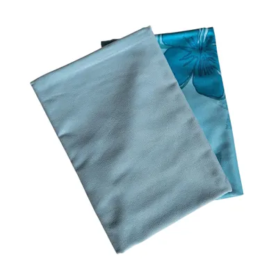 Produktbild von 2 x Sporthandtuch Gästehandtuch Polierhandtuch Mikrofaser Türkis/Hibiscus 100x50cm BADIZIO